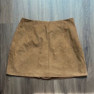 Abercrombie Suede Mini Skort (Tan, Size Small)